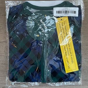 NWT Little Sleepies 12-18m zippy emerald plaid